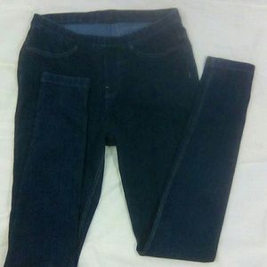 Designer Blue Denim Skinny Leggings Size Small Waist: 28-1/4"